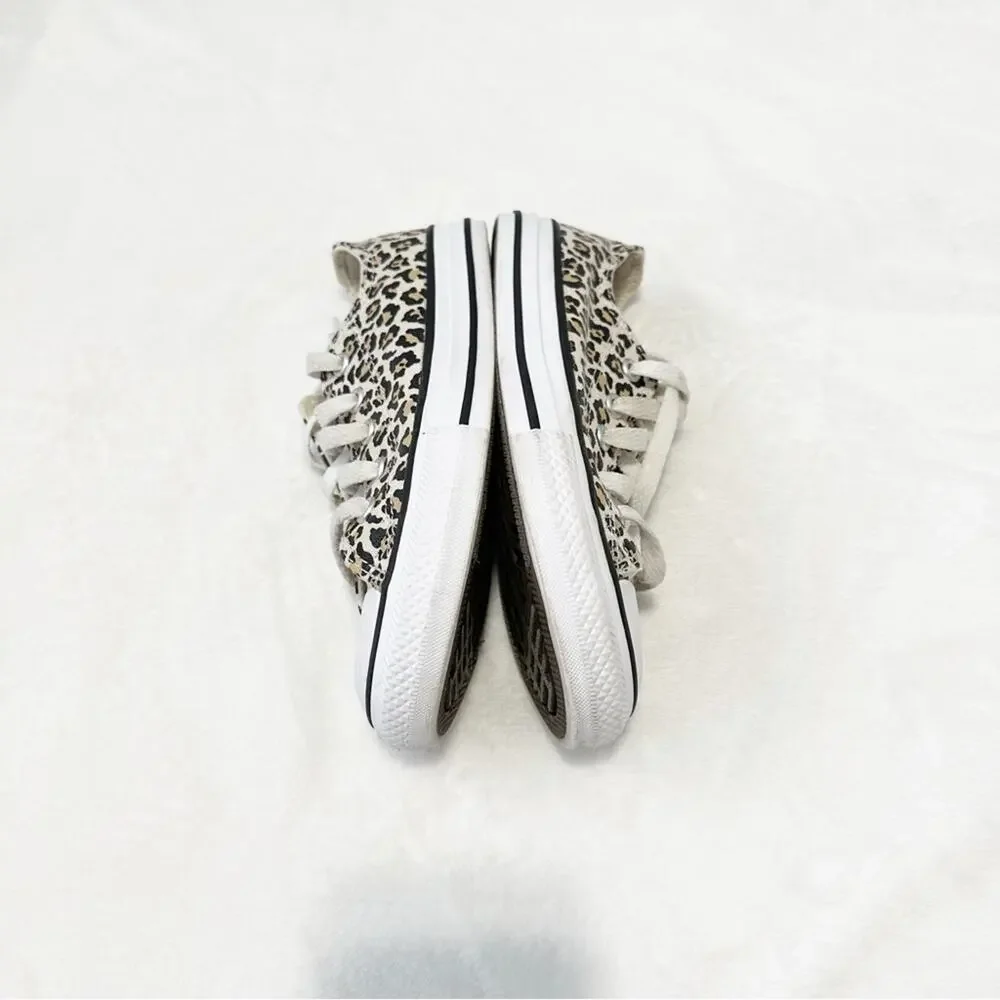 Converse All Stars leopard print sneakers kids unisex shoes size 1 athletic